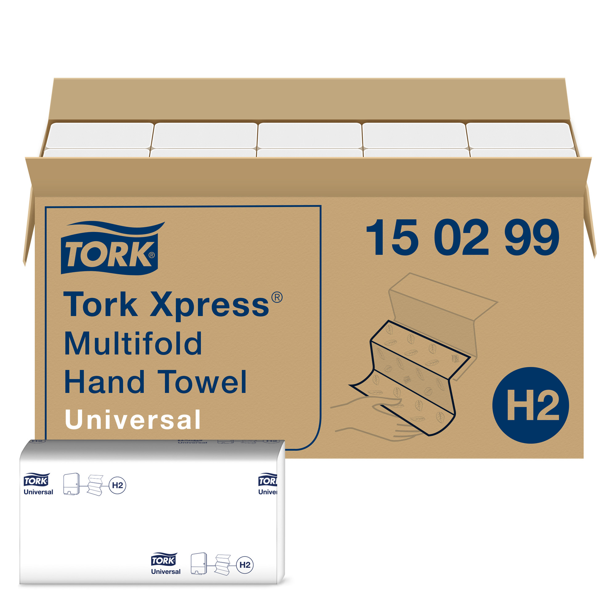 Tork Xpress Universal Papierhandtücher Recycling Interfold  2-lagig, weiß 4740 Tücher 150299_1