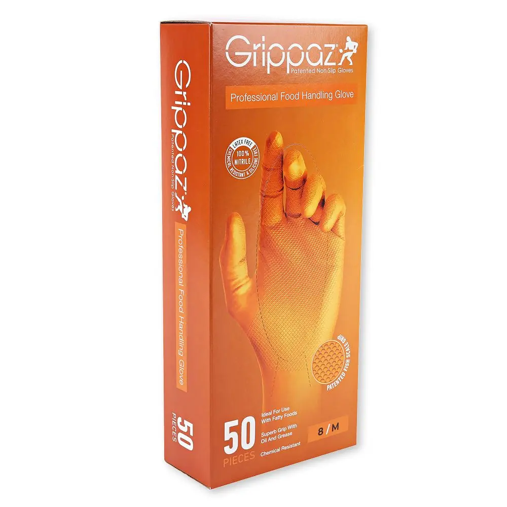 Hygostar Power Grip Long Nitrilhandschuhe orange puderfrei, VE 500 Stück