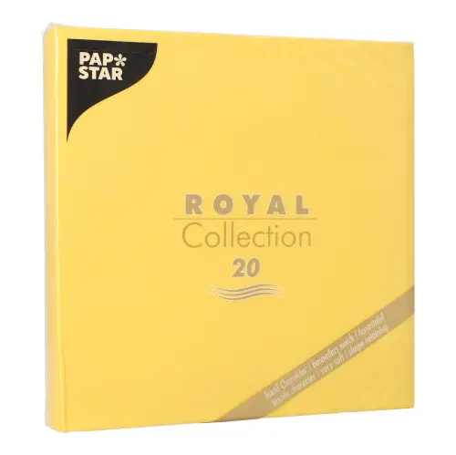 PAPSTAR 20 Servietten "ROYAL Collection" 1/4-Falz 40 cm x 40 cm gelb