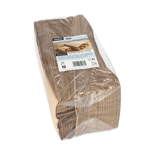Starpak Warmhaltebeutel, Papier mit PE-Einlage 24 cm x 10,5 cm x 5,5 cm braun, 10 x 100 Stück