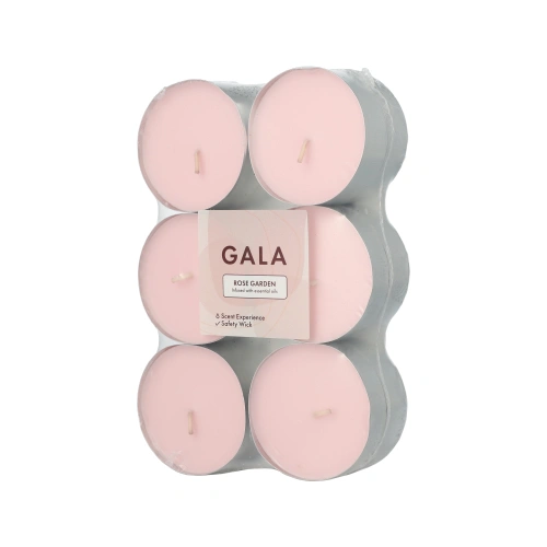 PAPSTAR "GALA" Maxi Duftlichte Ø 58 mm, 24 mm rose - Rose Garden, 12 x 12 Stück