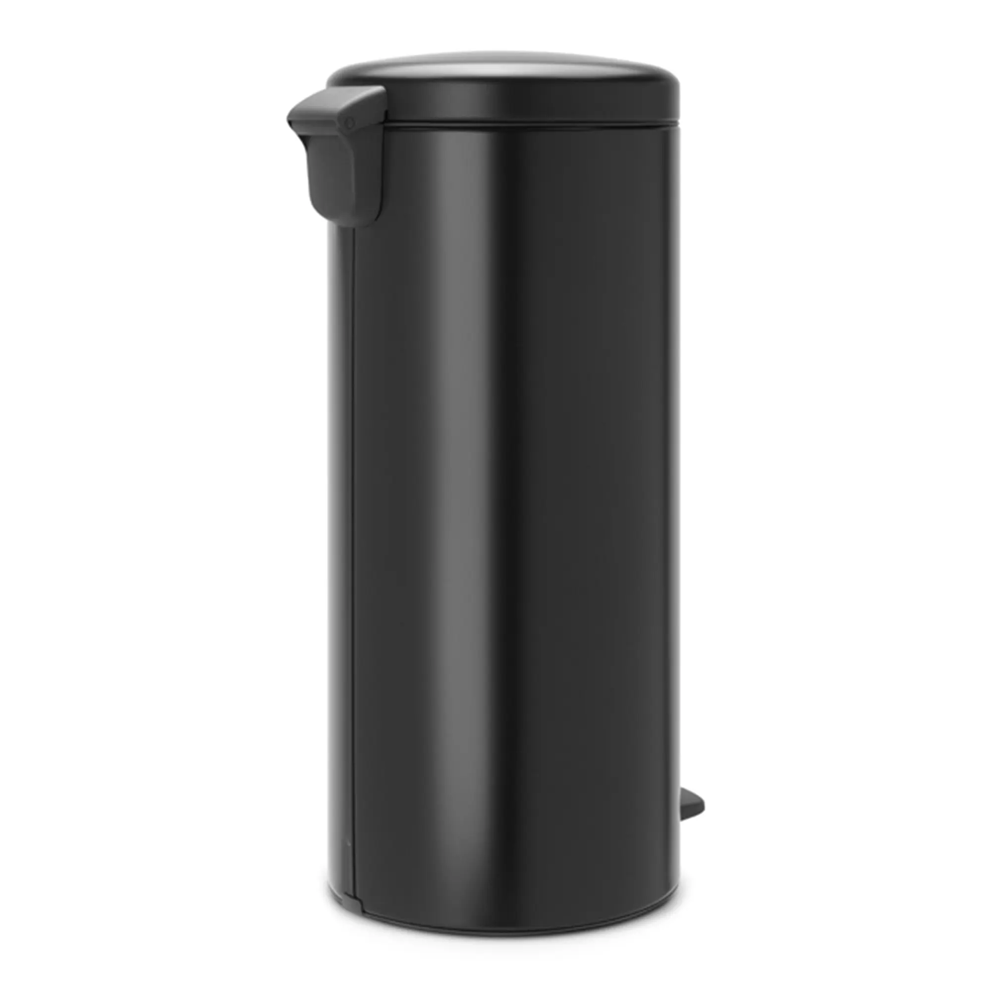 Brabantia newIcon Tretmülleimer 30 Liter, schwarzer Metall-Abfalleimer mit Soft-Close-Deckel, Fußpedal und herausnehmbarem Inneneimer, Artikelnummer 477168