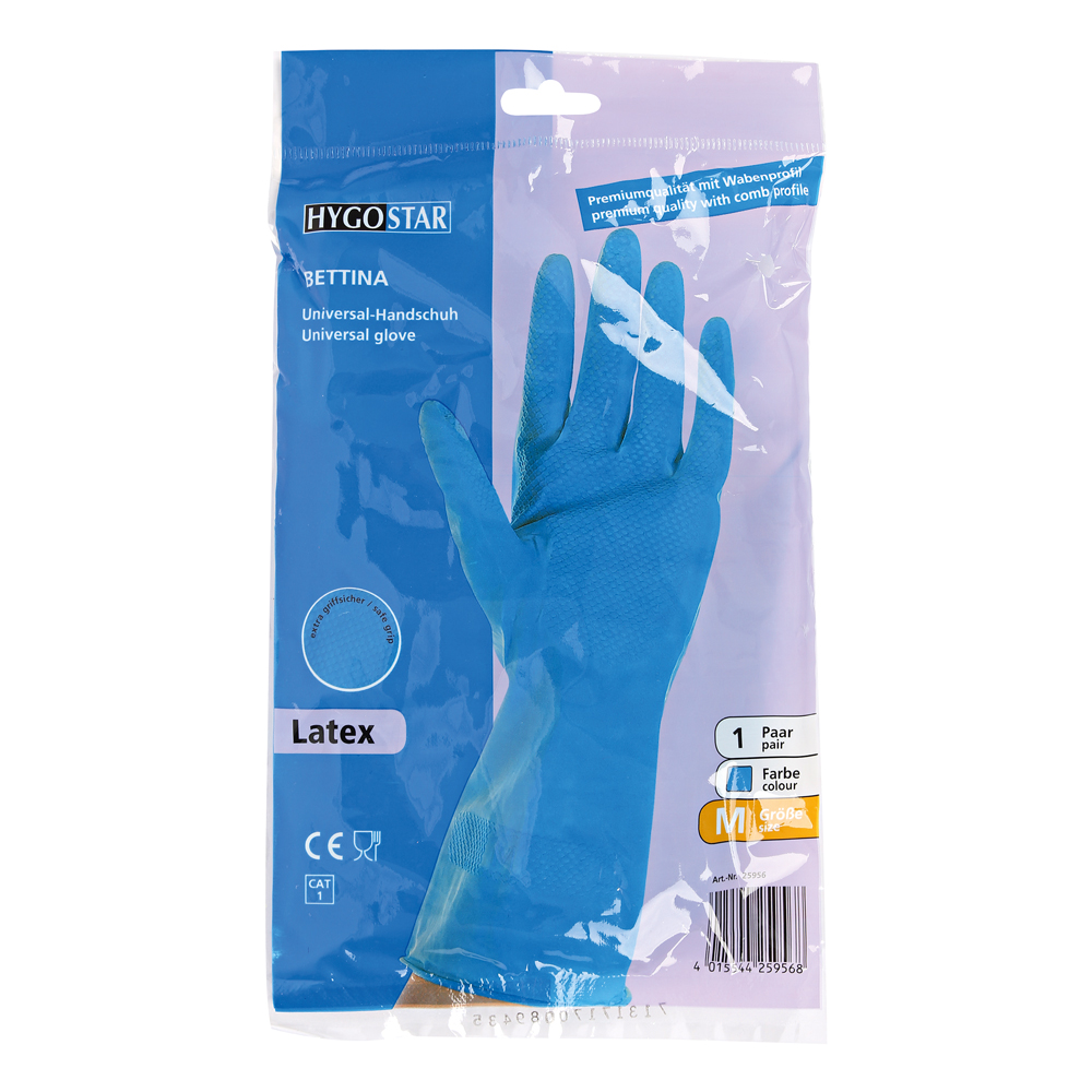 Hygostar Bettina Latex Haushaltshandschuhe Latex blau, VE 144 Paar