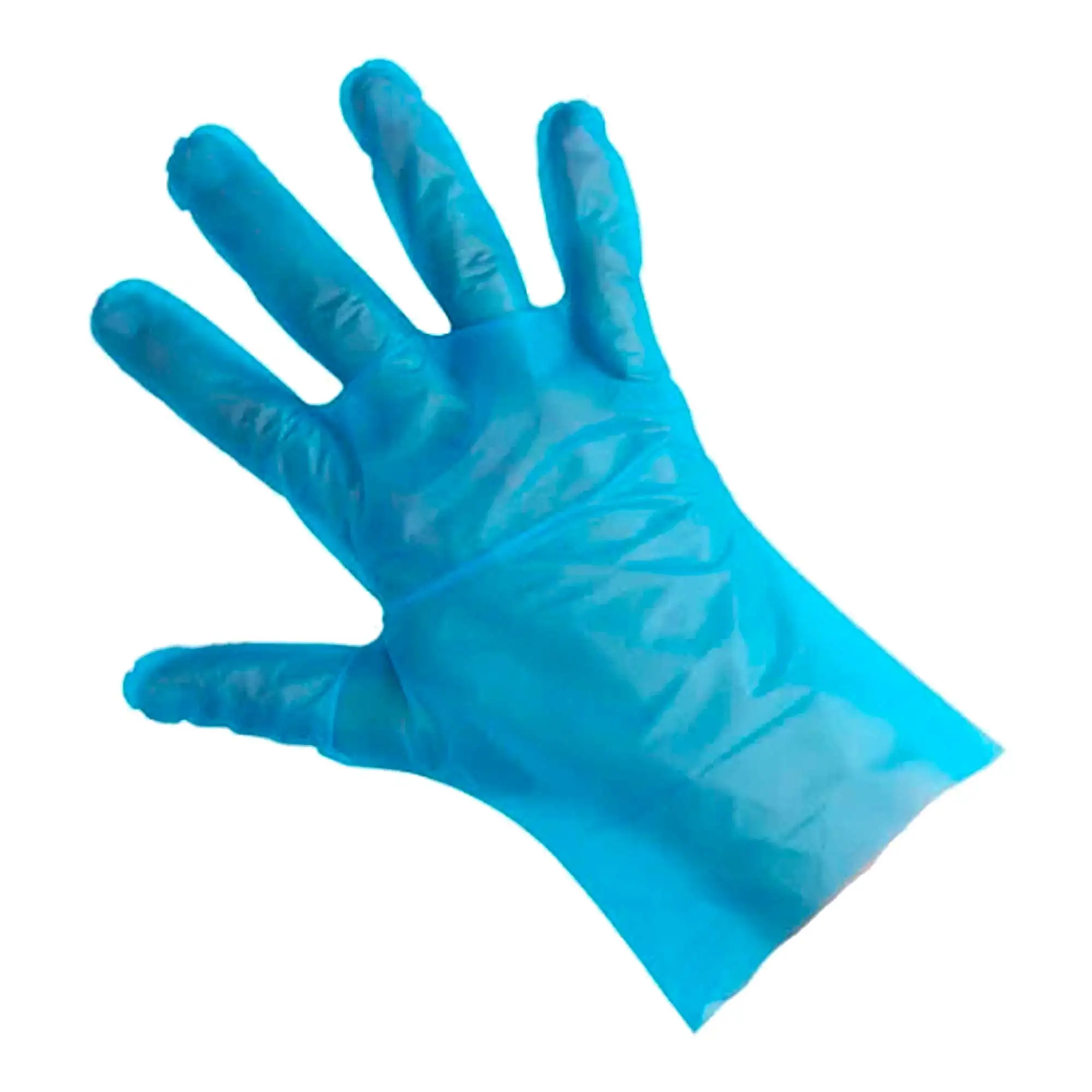 ABENA Lebensmittelhandschuhe TPE ungepudert, VE 200 Stück, blaue lebensmittelechte Einweghandschuhe aus TPE für ölhaltige und fettige Lebensmittel in Gastronomie und Lebensmittelproduktion