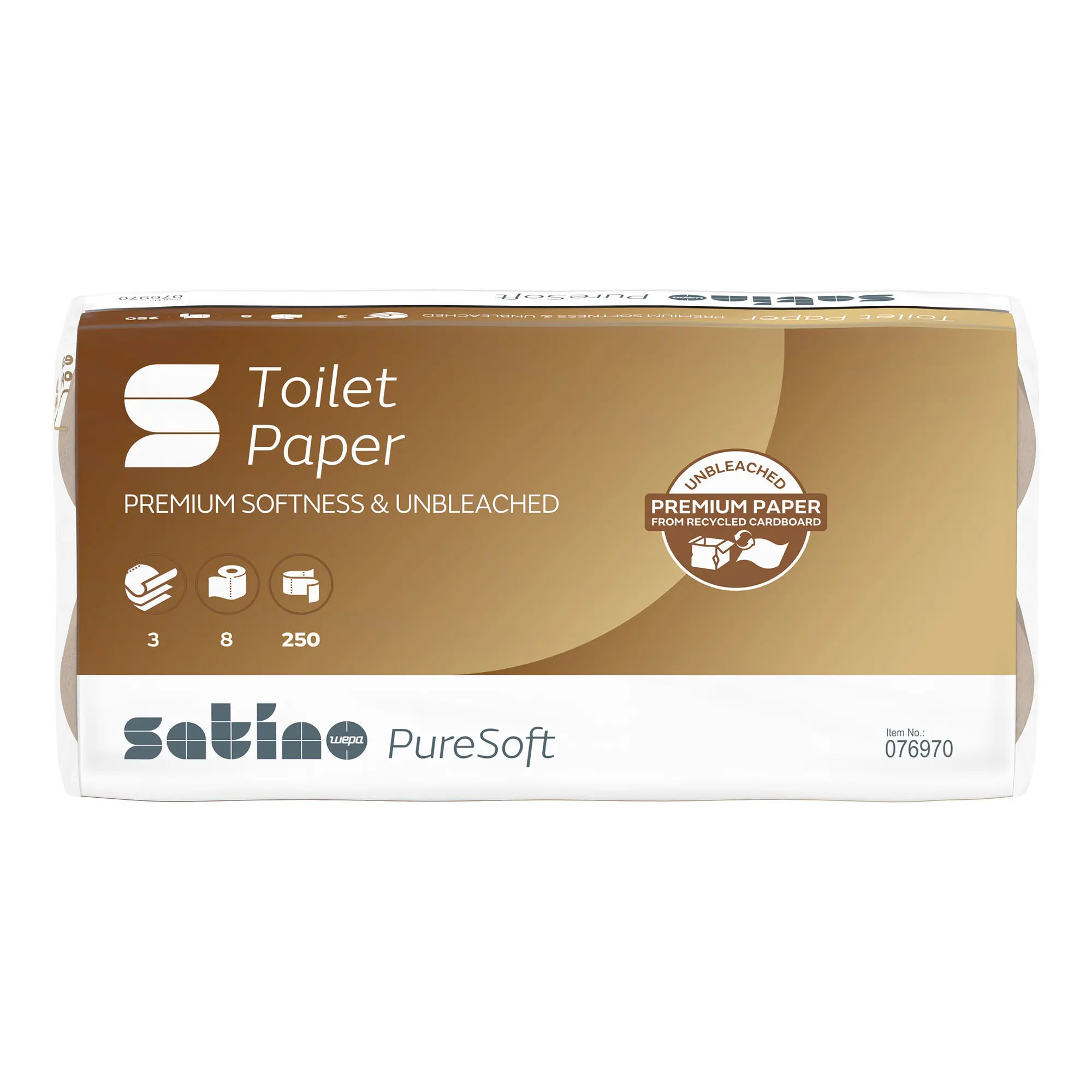Satino by Wepa PureSoft Toilettenpapier MT1 Recycling, 3-lagig, 250 Blatt
