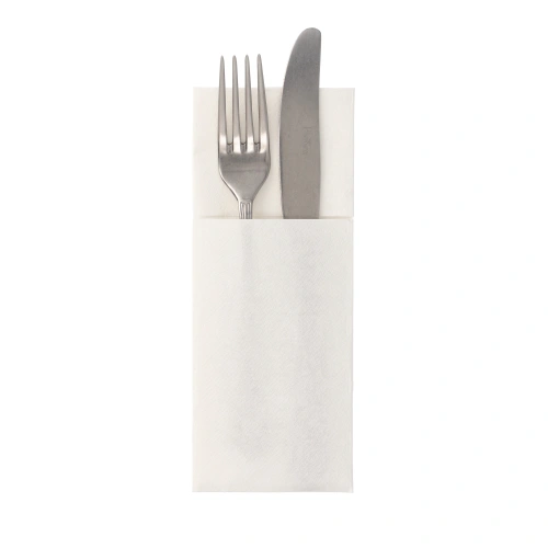 PAPSTAR Servietten "ROYAL Collection" 40 cm x 30 cm weiß mit Besteckfalz, 6 x 50 Stück