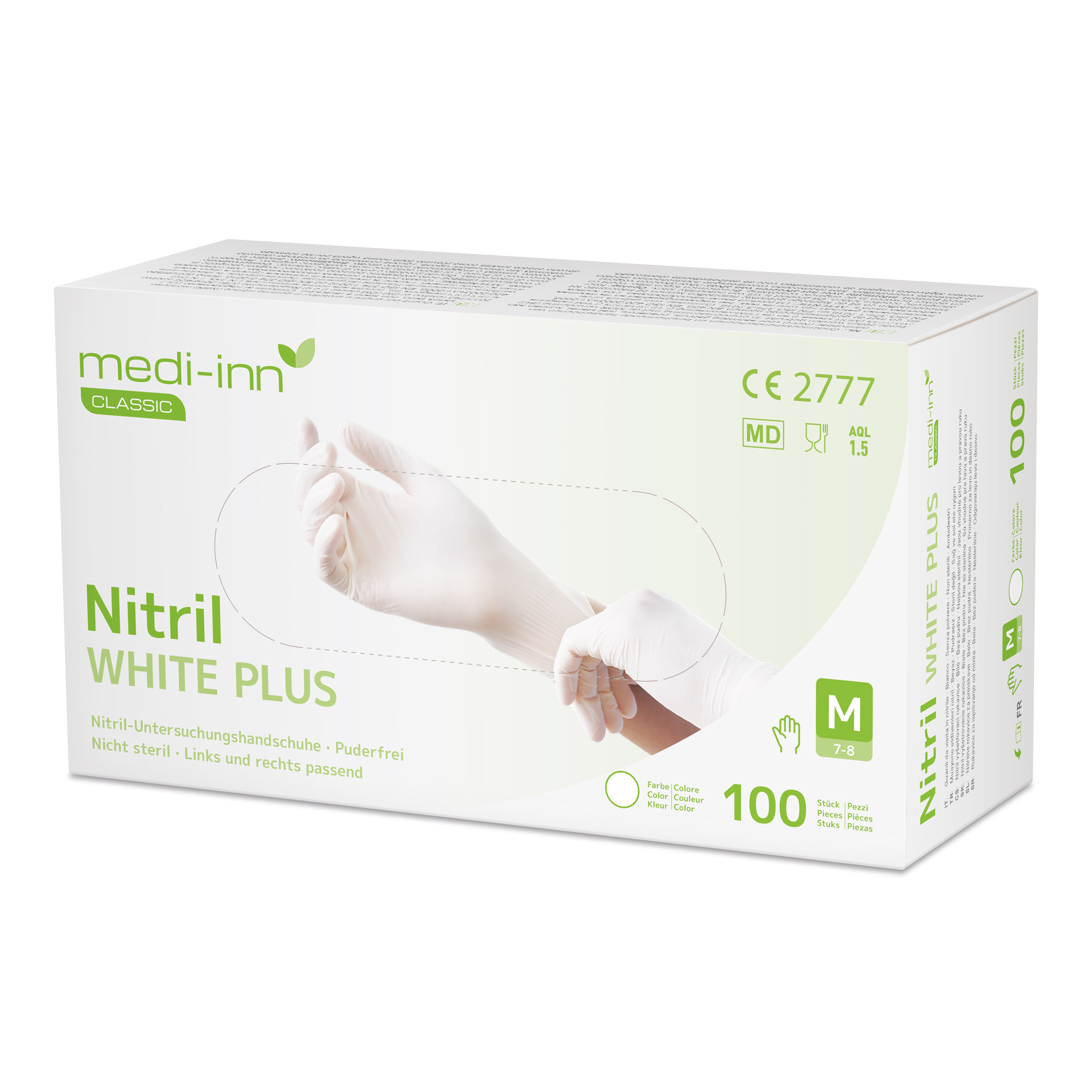 Medi-Inn Einmalhandschuhe Nitril White Plus, puderfrei VE 1000 Stück 