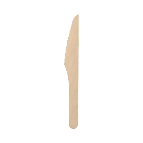 PAPSTAR Messer, Holz "pure" 16,5 cm gewachst aus FSC-zertifiziertem Birkenholz, stabil, geschmacksneutral, angenehm im Mund, Artikel 89118