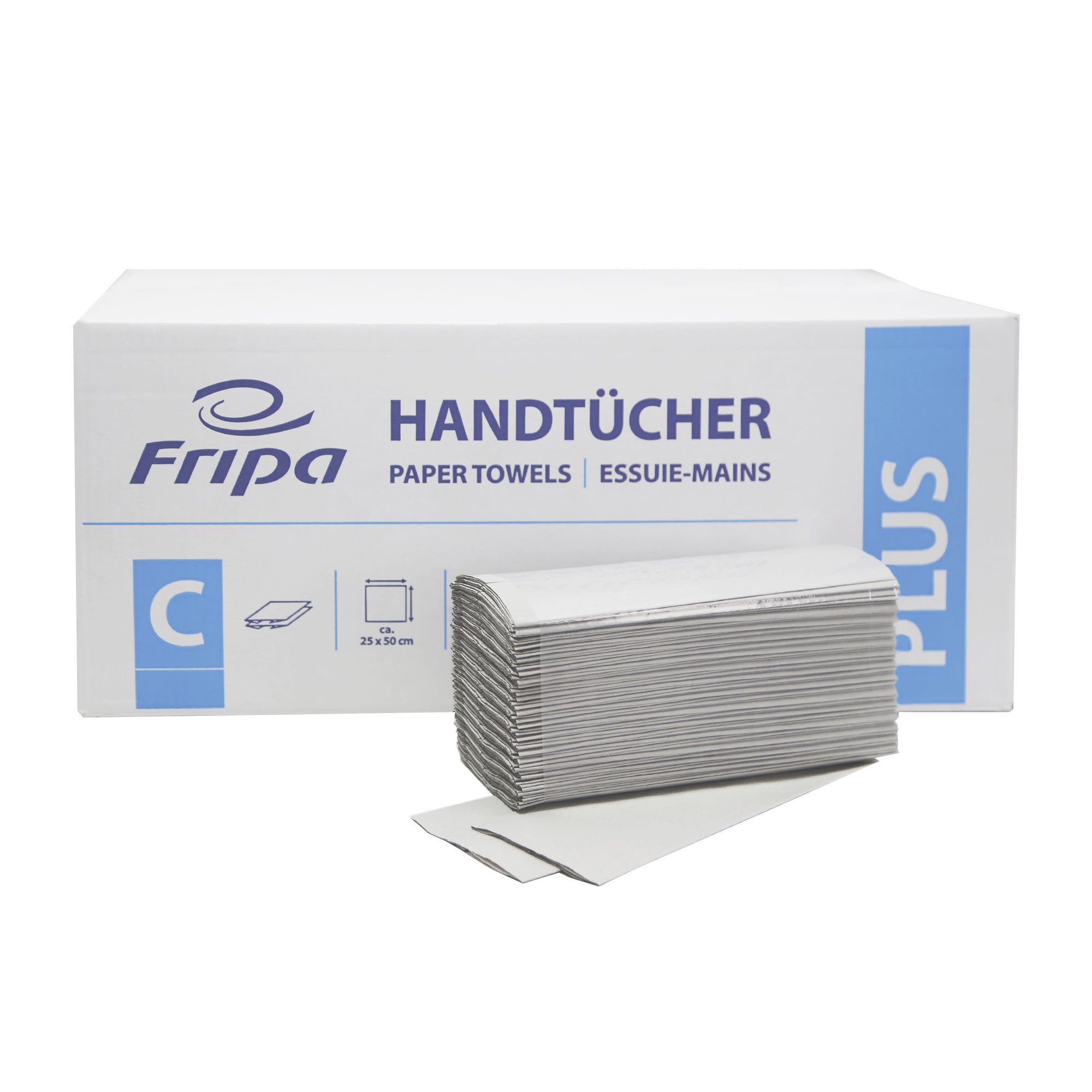 Fripa Papierhandtücher Plus C-Falz, 25x50 cm, 1-lagig, Recycling