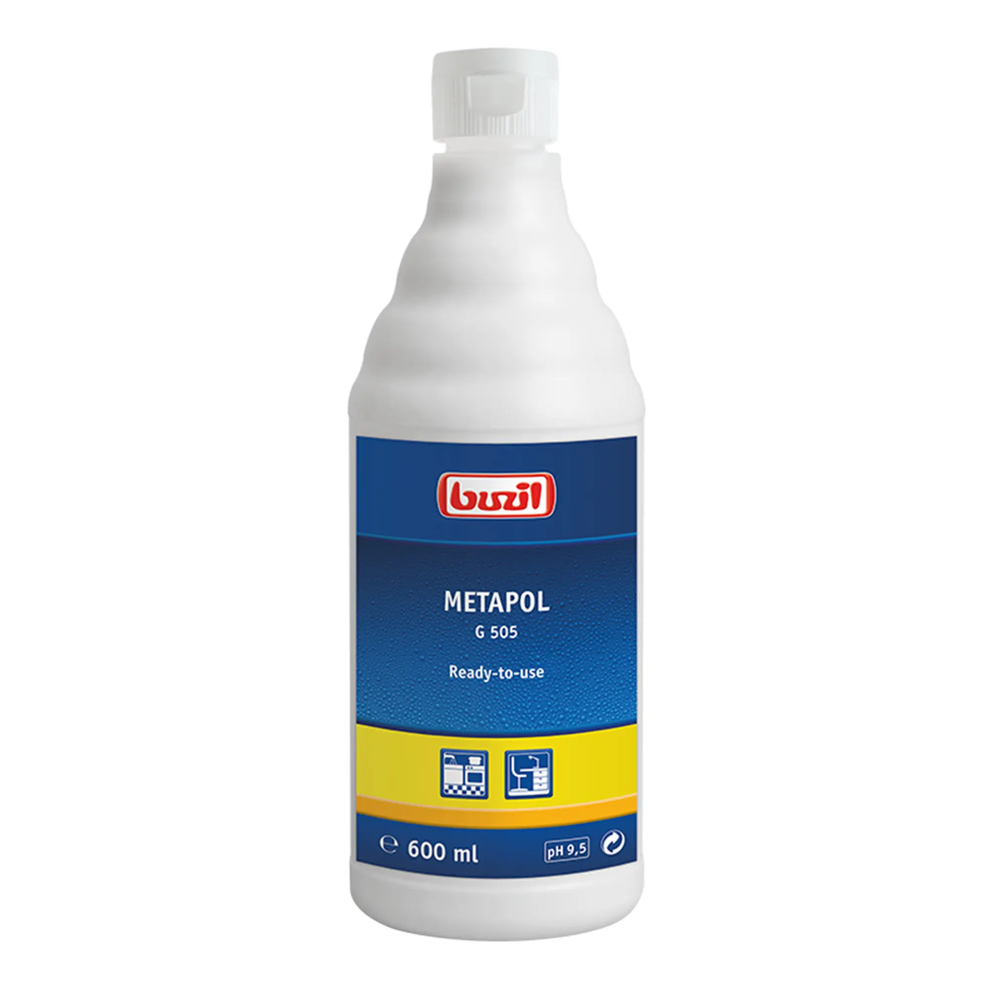 Buzil Metapol G505 gebrauchsfertige Metallpolitur 600 ml Flasche G505-0600RA_1