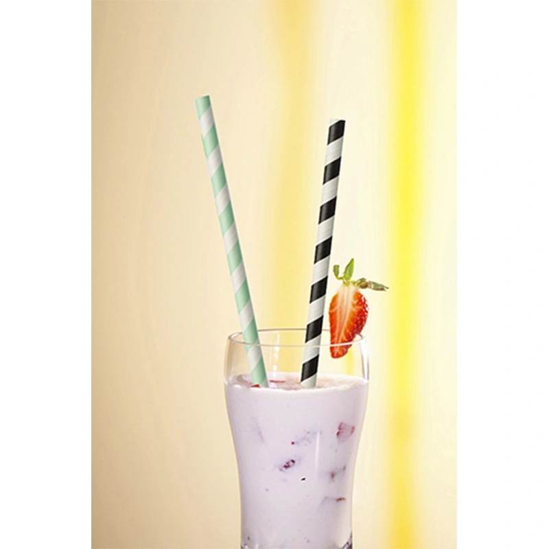 PAPSTAR Trinkhalme, Papier Ø 6 mm, 20 cm schwarz/weiß "Stripes", 10 x 100 Stück, FSC-zertifizierte, umweltfreundliche Papiertrinkhalme für Cocktails, Limonaden und Erfrischungsgetränke, Artikel 87010