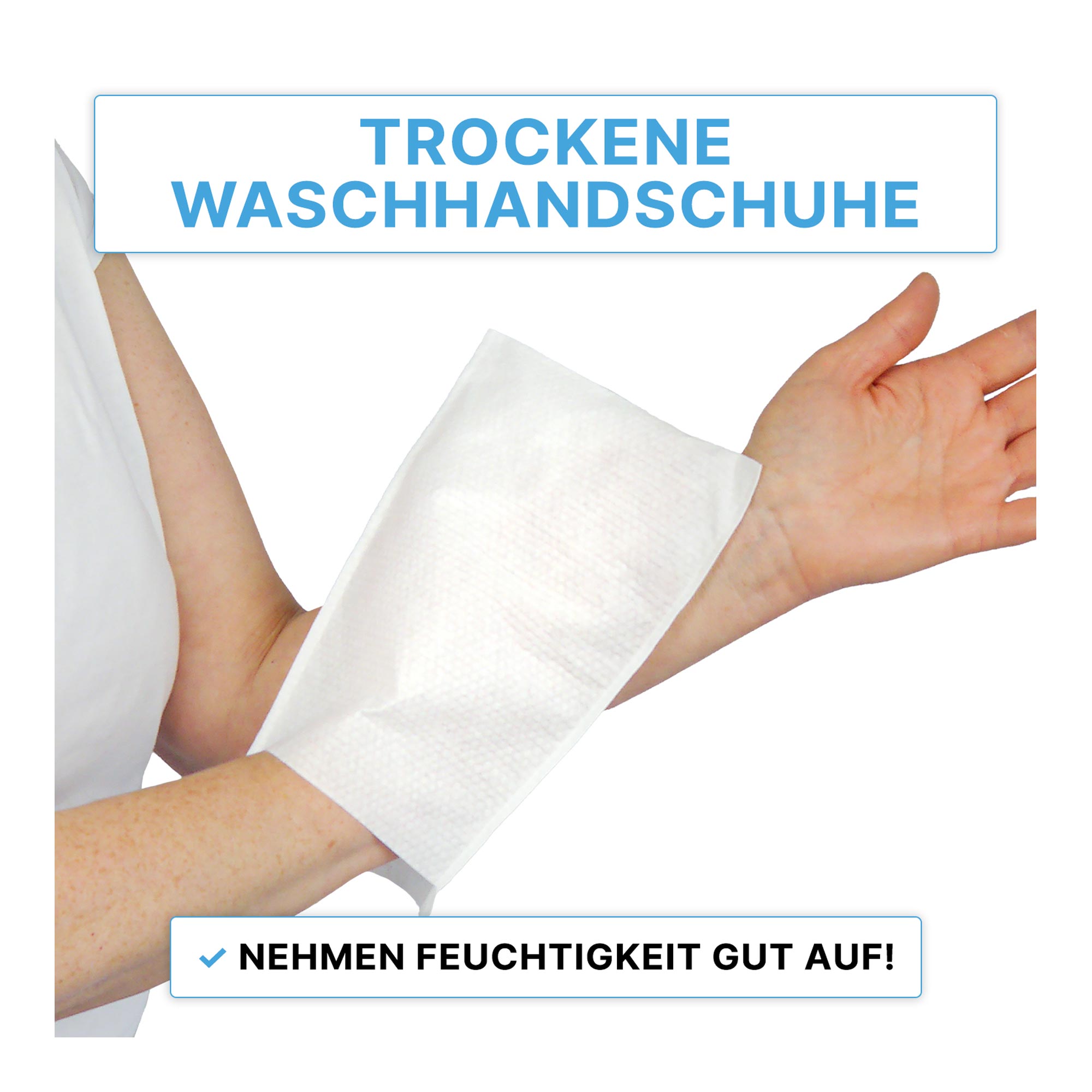 ARNOMED Einmalwaschhandschuhe Spunlace Vlies mit PE-Innenbeschichtung