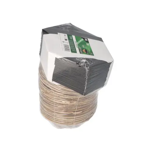 PAPSTAR Schalen, Palmblatt rund 300 ml Ø 15 cm, 5,5 cm mit separatem Flower-Lid, umweltfreundliche To-Go-Schalen mit Kartondeckel und PLA-Sichtfenster, Karton mit 100 Stück, Art.-Nr. 89497