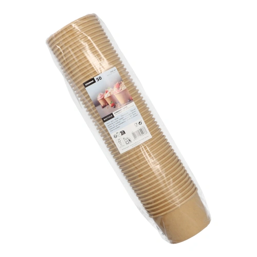 Starpak Eisbecher, Pappe rund 200 ml Ø 9,5 cm, 6 cm braun, 20 x 50 Stück von PAPSTAR, stapelbare PE-beschichtete Pappbecher im Foliensleeve für Eis, Frozen Yogurt und Desserts