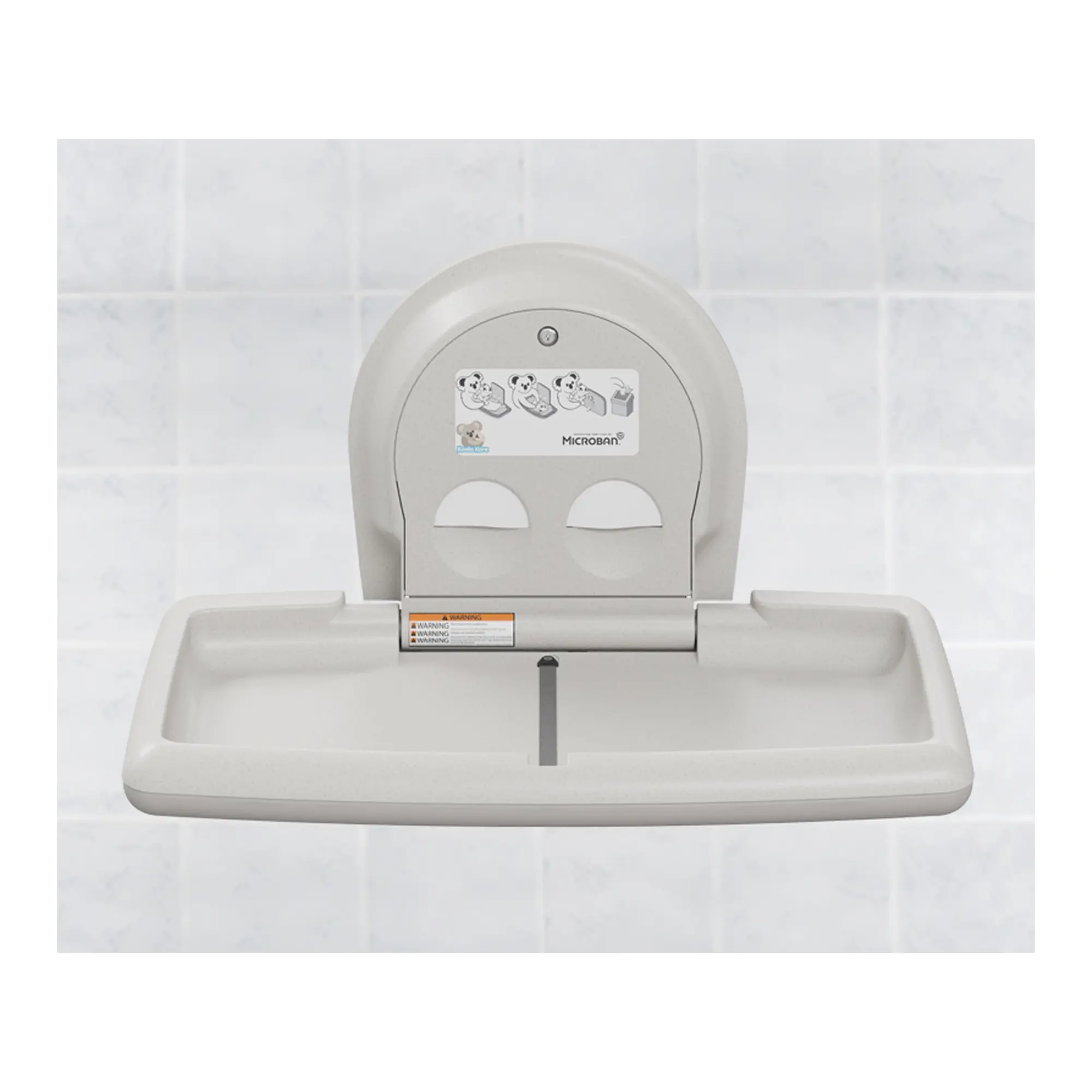 Koala Kare KB300 horizontaler Babywickeltisch zur Wandmontage, klappbare, hygienische Wickelstation für öffentliche Waschräume, Artikelnummer KB300