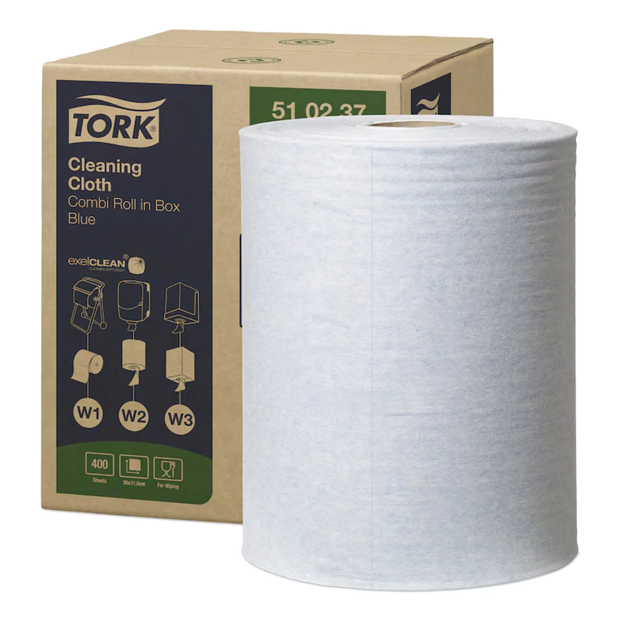 Tork 510237 Premium Reinigungstücher W1/W2/W3 blau, 1-lagig, 152 Meter