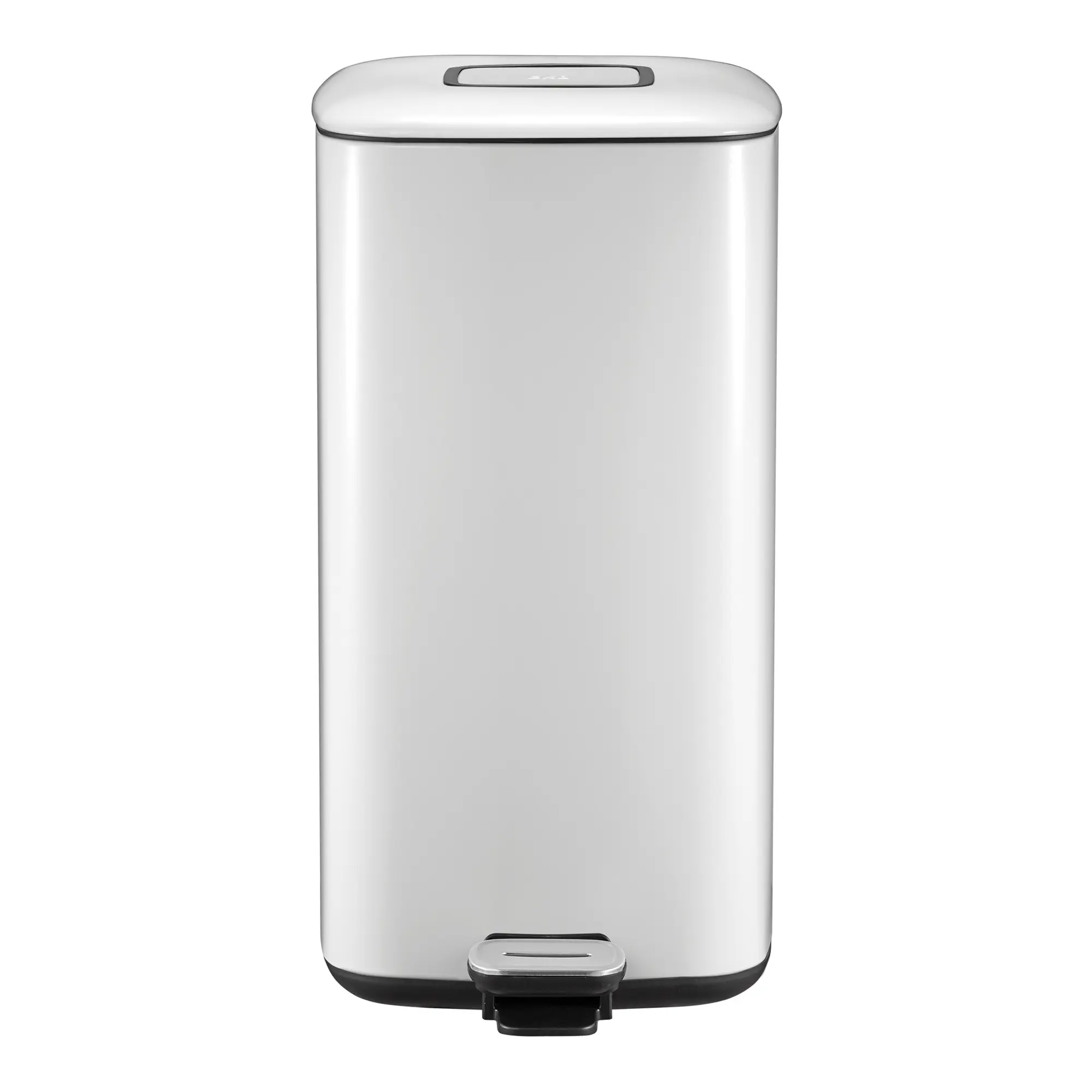 EKO Step Bin Regent Tretabfallbehälter 20 Liter, weißer rechteckiger Pedalmülleimer mit Soft-Close-Deckel und Desodorierungsfach, Hersteller EKO