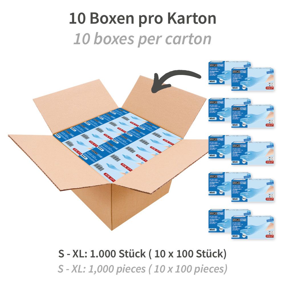 Hygostar Extra Safe Super Stretch Nitrilhandschuhe blau puderfrei, VE 1000 Stück