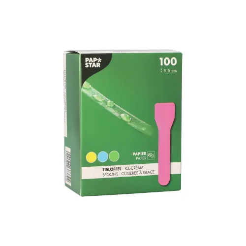 PAPSTAR Eislöffel Papier 9,5 cm farbig sortiert