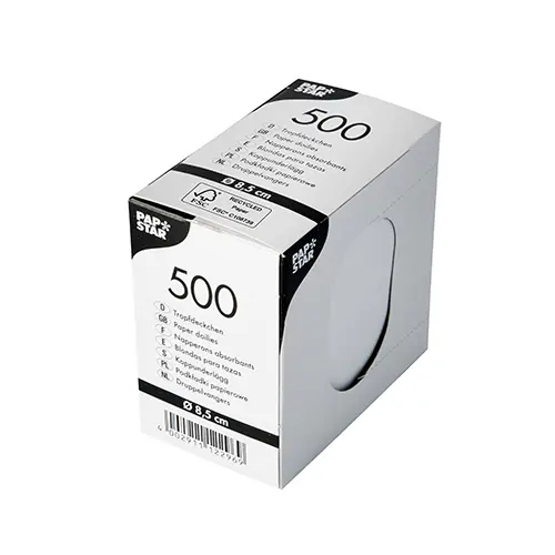 PAPSTAR 500 Tropfdeckchen rund Ø 8,5 cm weiß
