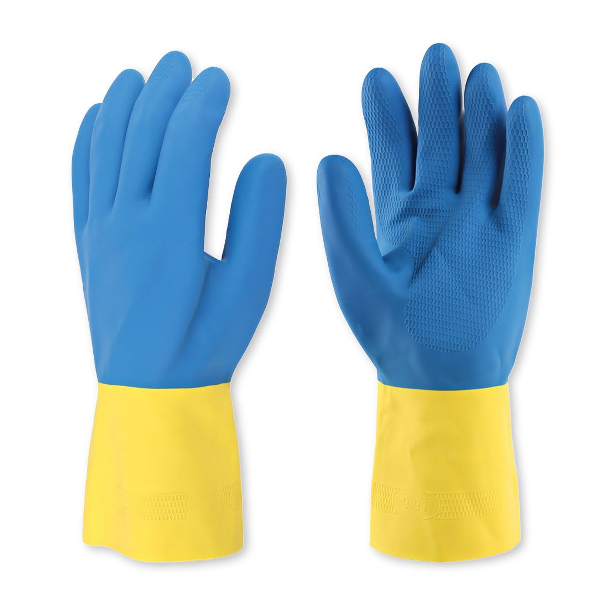 Hygostar Conqueror ll Chemikalienschutzhandschuhe mit Neopren-Beschichtung gelb/blau, VE 50 Paar