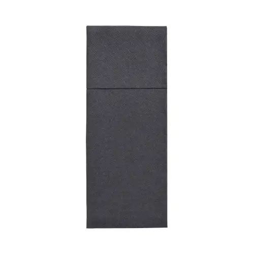 PAPSTAR Servietten ROYAL Collection 40 x 30 cm schwarz mit Besteckfalz, stoffähnliches Premium-Tissue, elegante schwarze Tafelserviette, FSC-zertifiziert, Artikel 37336