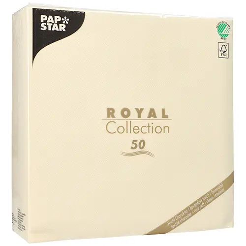 PAPSTAR 50 Servietten "ROYAL Collection" 1/4-Falz 48 cm x 48 cm champagner