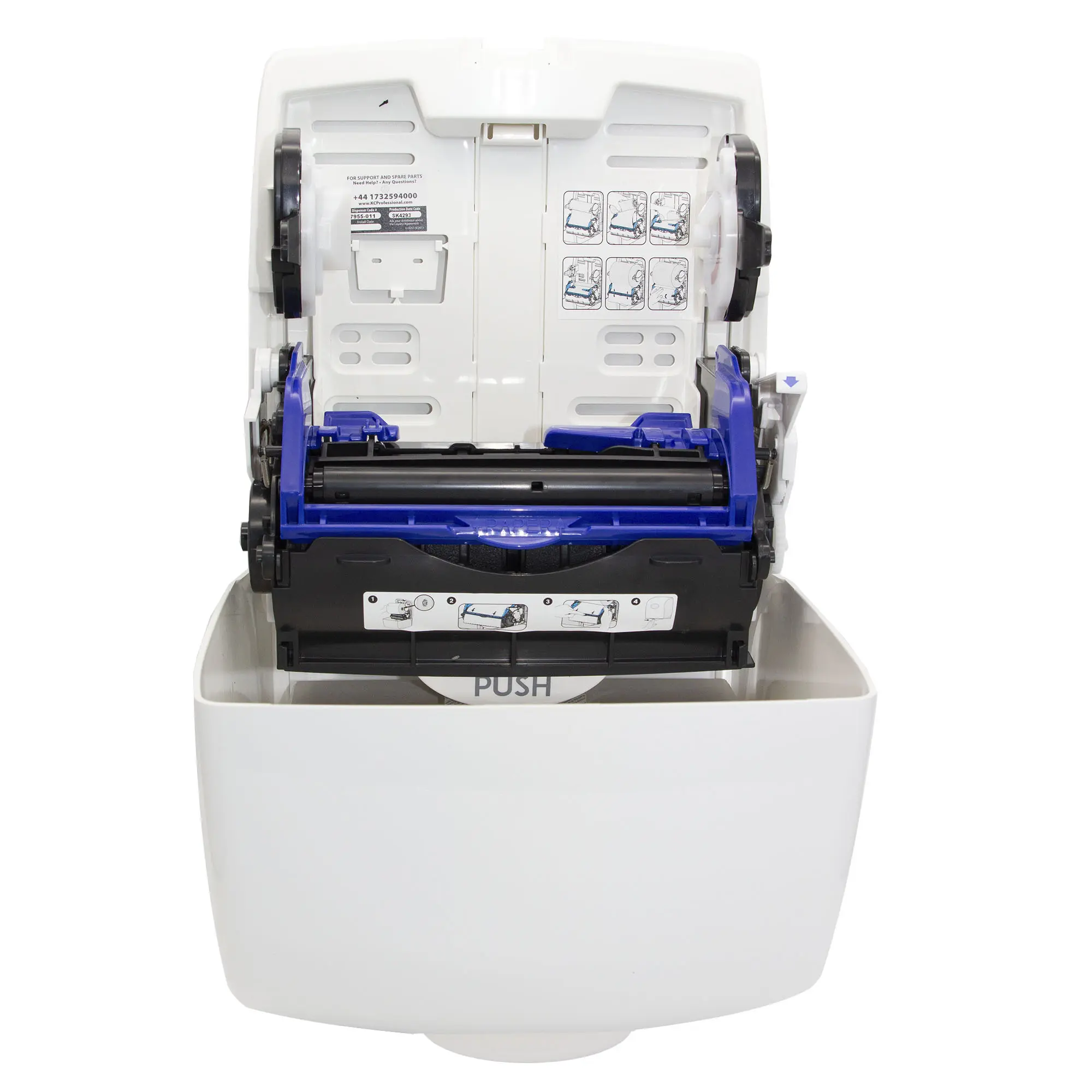 Kimberly-Clark Aquarius 7955, 7956 Slimroll Rollenhandtuchspender, schlanker Wandspender für Rollenhandtücher in Waschräumen mit hoher Besucherfrequenz, Artikel 7955-7956