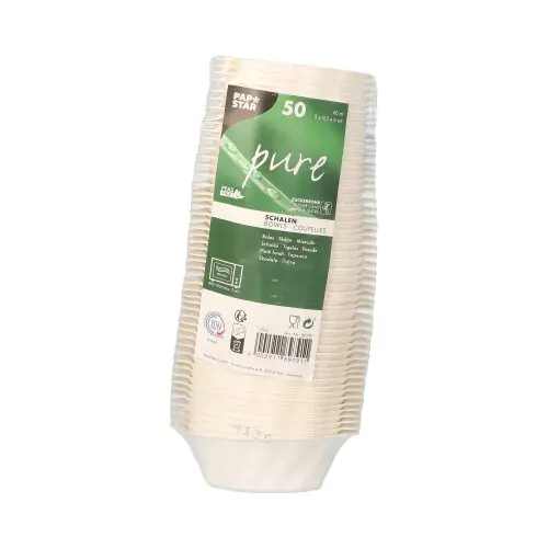 PAPSTAR Fingerfood - Schalen Zuckerrohr "pure" 40 ml 3 cm x 9,5 cm x 6 cm weiß "Wave"