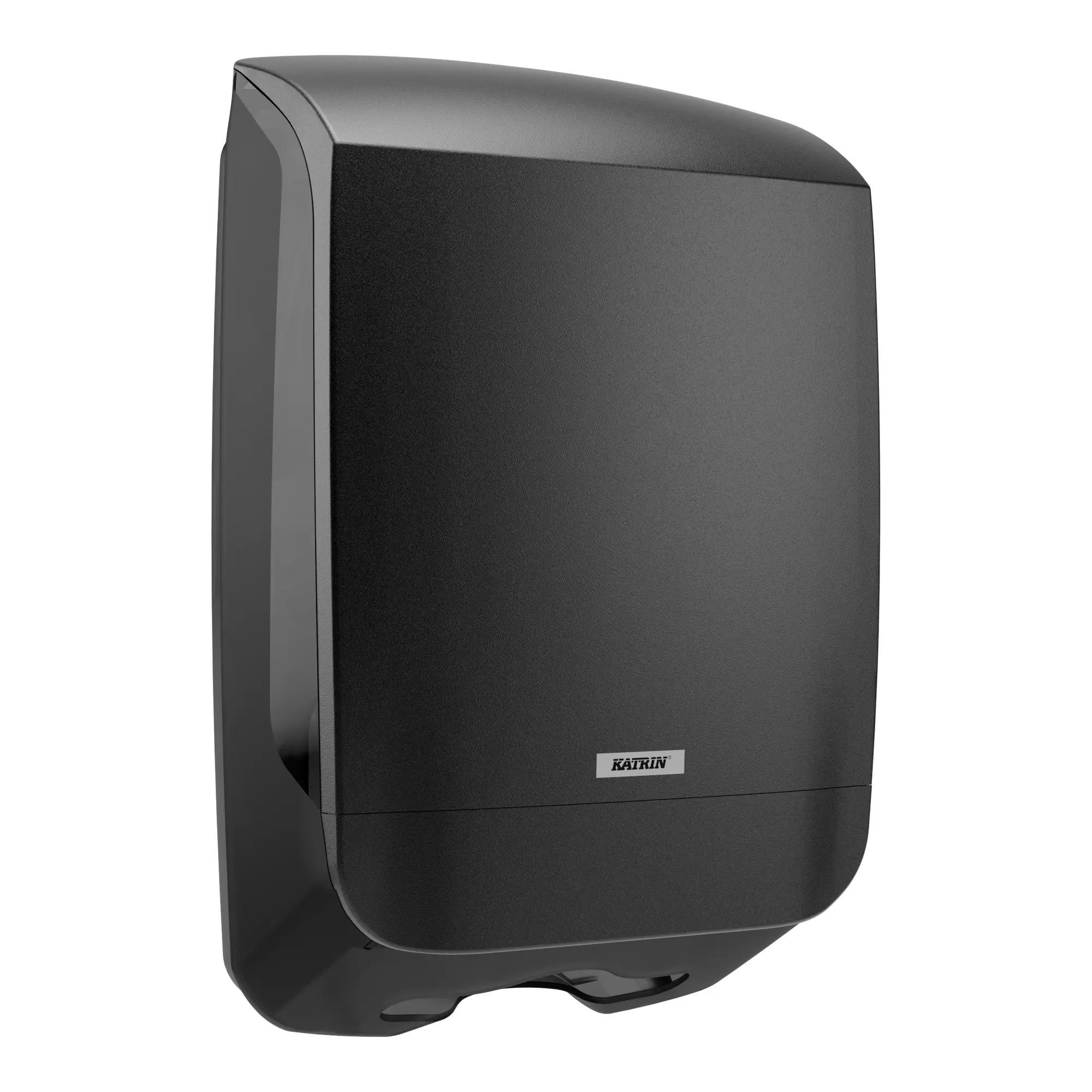 Katrin Handtuchpapierspender M in Schwarz aus schlagfestem Kunststoff, leicht befüllbarer Wandspender für Handtuchpapier, Art.-Nr. 77410