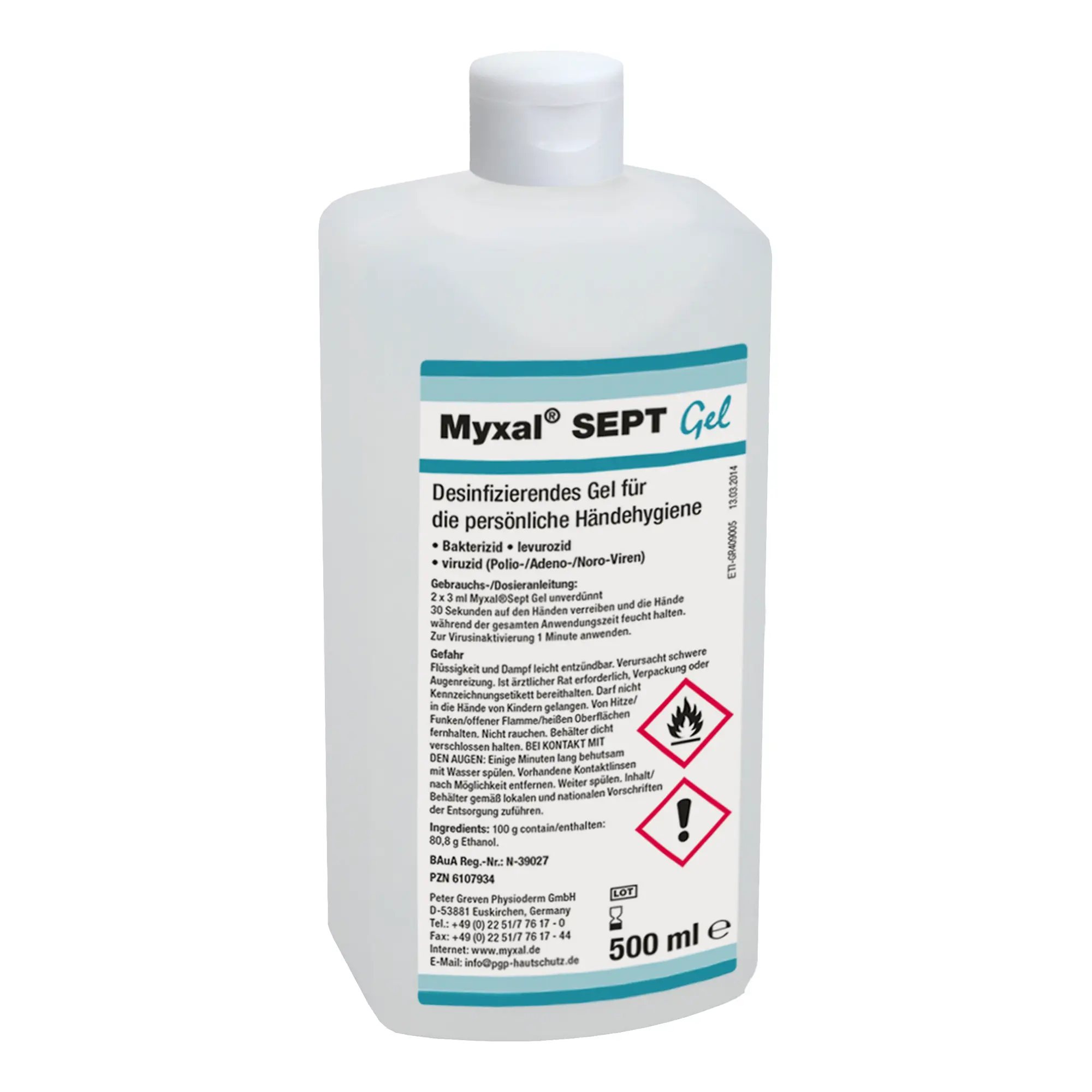 Myxal Sept-Gel Händedesinfektionsgel 500 ml Euro-Flasche 13743002_1