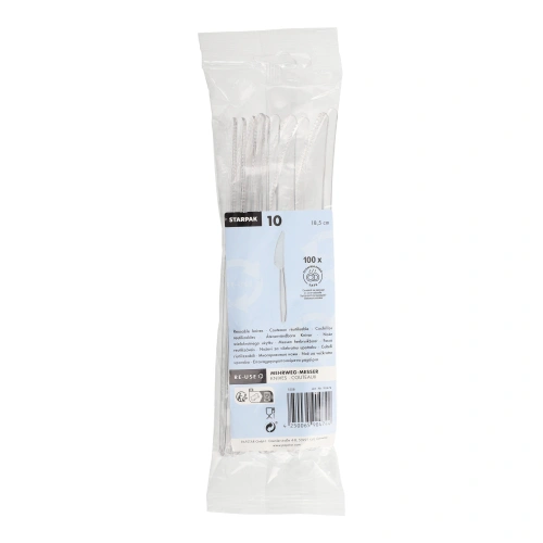 Starpak Mehrweg-Messer 18,5 cm transparent, 20 x 10 Stück