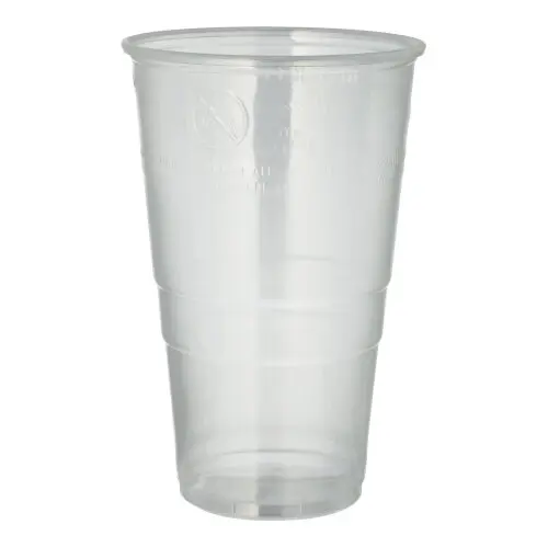 PAPSTAR Pro Pac Bierbecher, PP 0,5 l Ø 9,5 cm, 14,8 cm, transparenter Polypropylen-Einwegbecher mit Schaumrand für Bier und Biermixgetränke, Art.-Nr. 95448
