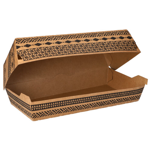 PAPSTAR Conpax (LM) 300 Baguetteboxen, Pappe 5,3 cm x 13,1 cm x 24,8 cm braun "Maori" groß