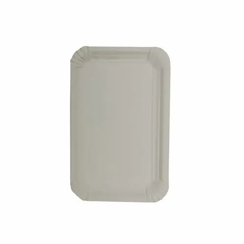 PAPSTAR ABC Pak Teller, Pappe eckig 11 x 17,5 cm weiß, unbeschichtet, aus Recyclingkarton, 100% kompostierbar, rechteckiger Einwegteller für Buffet und Party