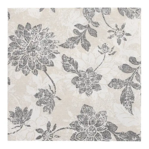 PAPSTAR Servietten "ROYAL Collection" 1/4-Falz 40 cm x 40 cm anthrazit Flowers mit floralem Muster, weiche Premium-Servietten in Stoffoptik, FSC-zertifiziert, Artikel 37029