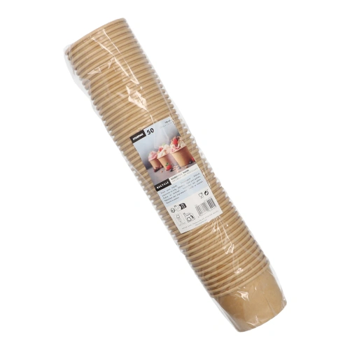 Starpak Eisbecher, Pappe rund 150 ml Ø 8,6 cm, 5,2 cm braun, 20 x 50 Stück von PAPSTAR im Folienschlauch, stabile lebensmittelechte Eisbecher für Eis und Desserts