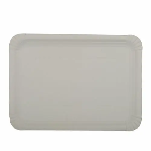 PAPSTAR ABC Pak Teller, Pappe [rc] eckig 21 cm x 29 cm weiß, stabiler rechteckiger Recycling-Pappteller 21 x 29 cm für Buffet und Party