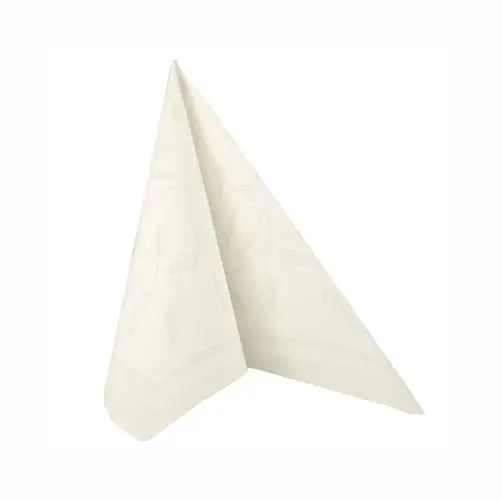 PAPSTAR Servietten "ROYAL Collection" 1/4-Falz 40x40 cm weiß "New Mediterran", weiche Premium-Serviette in Stoffoptik mit dezentem Blattdekor, umweltfreundlich zertifiziert, 8 x 20 Stück, Art.-Nr. 16930
