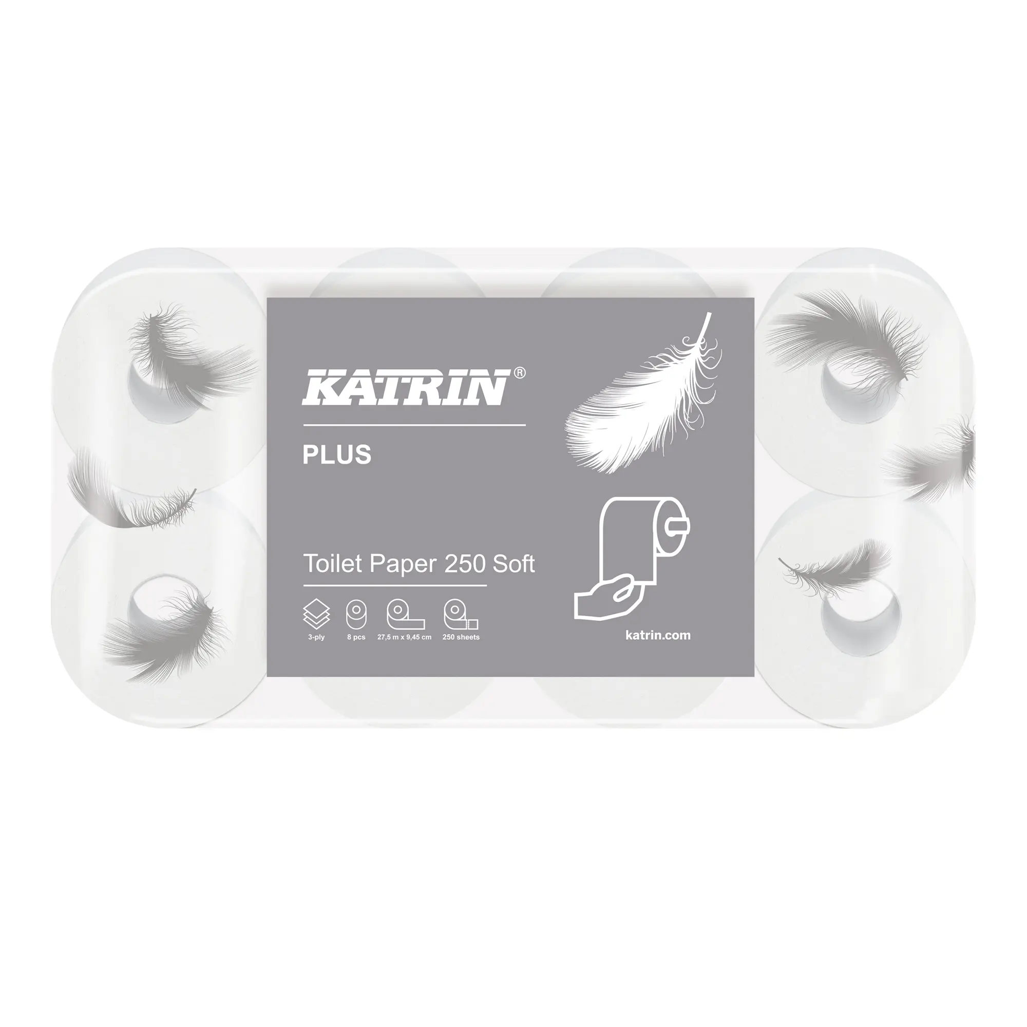 Katrin Plus Toilet 250 SOFT Toilettenpapier 3-lagig 250 Blatt
