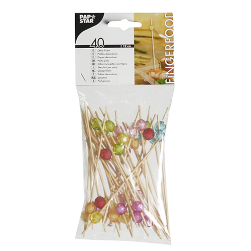 Spiedini Fingerfood Senza Glutine PAPSTAR - 250 Pezzi In Bambù Con Scritte In Inglese, Perfetti Per Aperitivi E Party - Foto 12