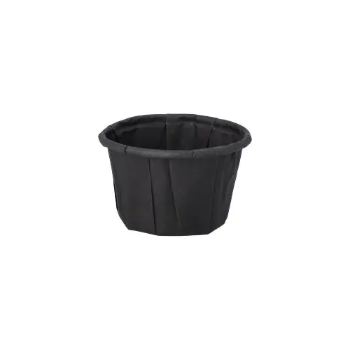 PAPSTAR Dressingbecher, Papier 25 ml Ø 4,4 cm, Höhe 2,8 cm, schwarz, mikrowellengeeignet und geschmacksneutral, ideal für Dressings, Saucen und Dips, Artikel 37070