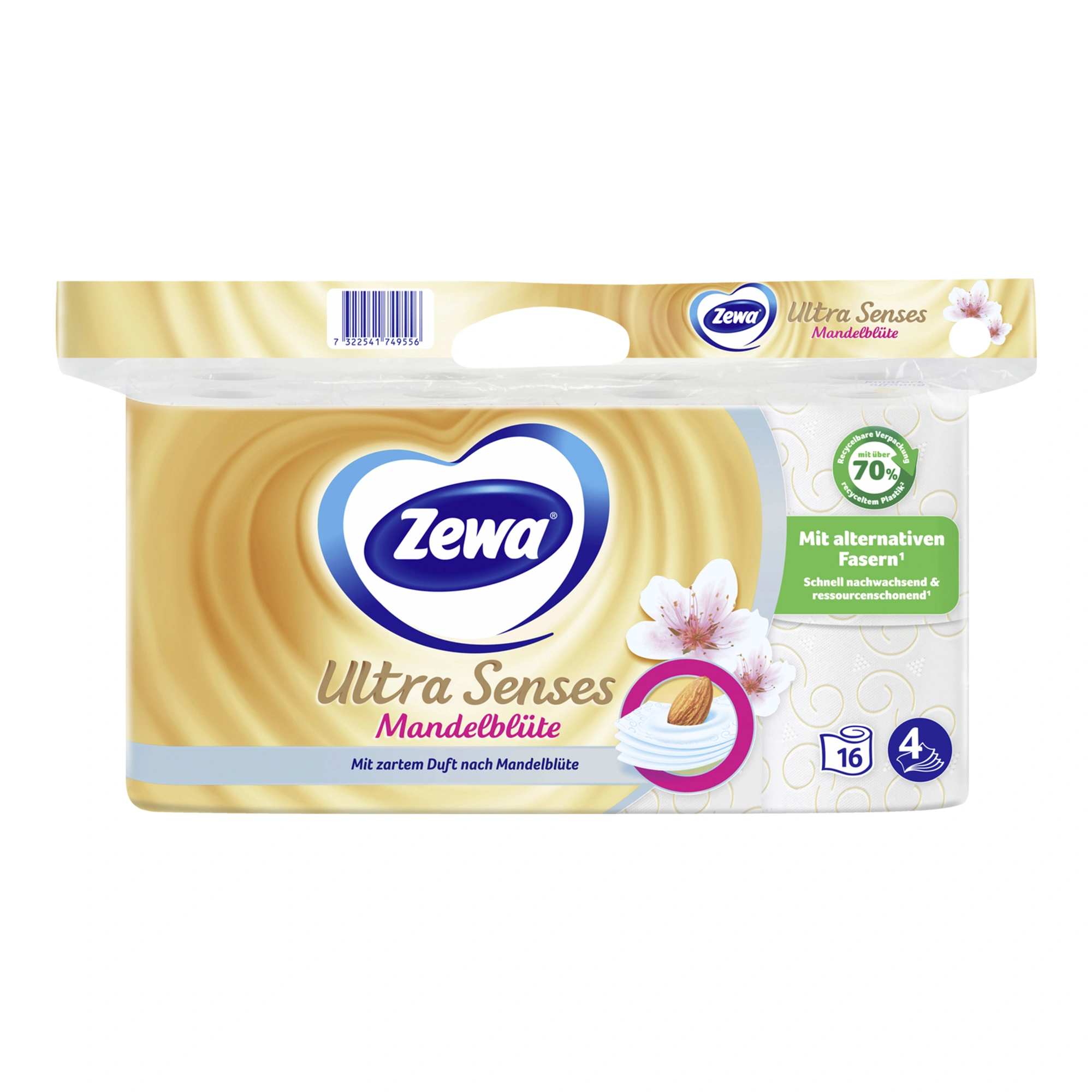 Zewa Ultra Senses Toilettenpapier Mandelblüte 4-lagig, weiß