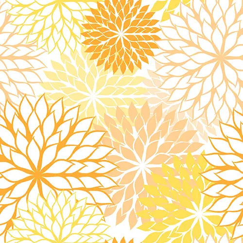 PAPSTAR Servietten, 3-lagig 1/4-Falz 40 x 40 cm gelb "Floralies" mit gelb-orangen Blumen, umweltfreundliche Tissue-Servietten für festliche Tischdeko