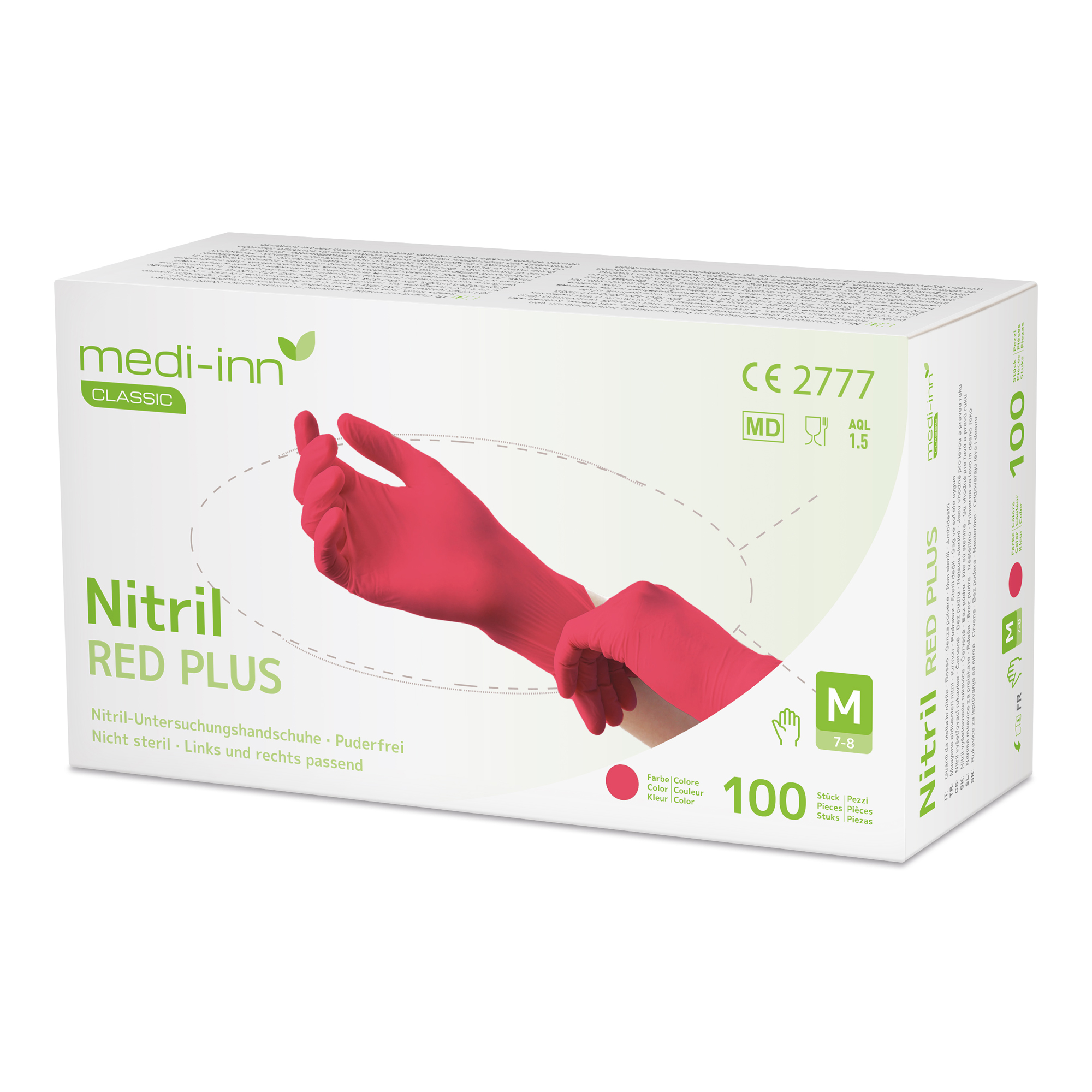 Medi-Inn Einmalhandschuhe Nitril Red plus, puderfrei VE 1000 Stück 