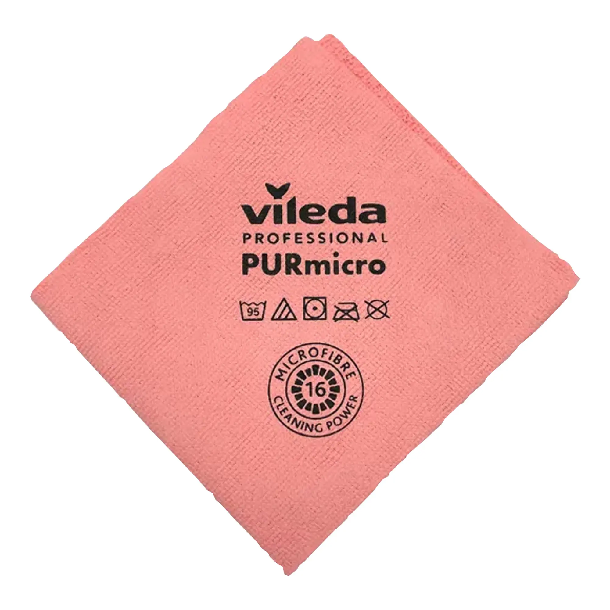 Vileda Microfasertuch PURmicro Active, 1 Stück in Rosa, professionelles Microfasertuch mit PUR-Beschichtung für streifenfreie Reinigung glänzender Oberflächen, Art.-Nr. 161629