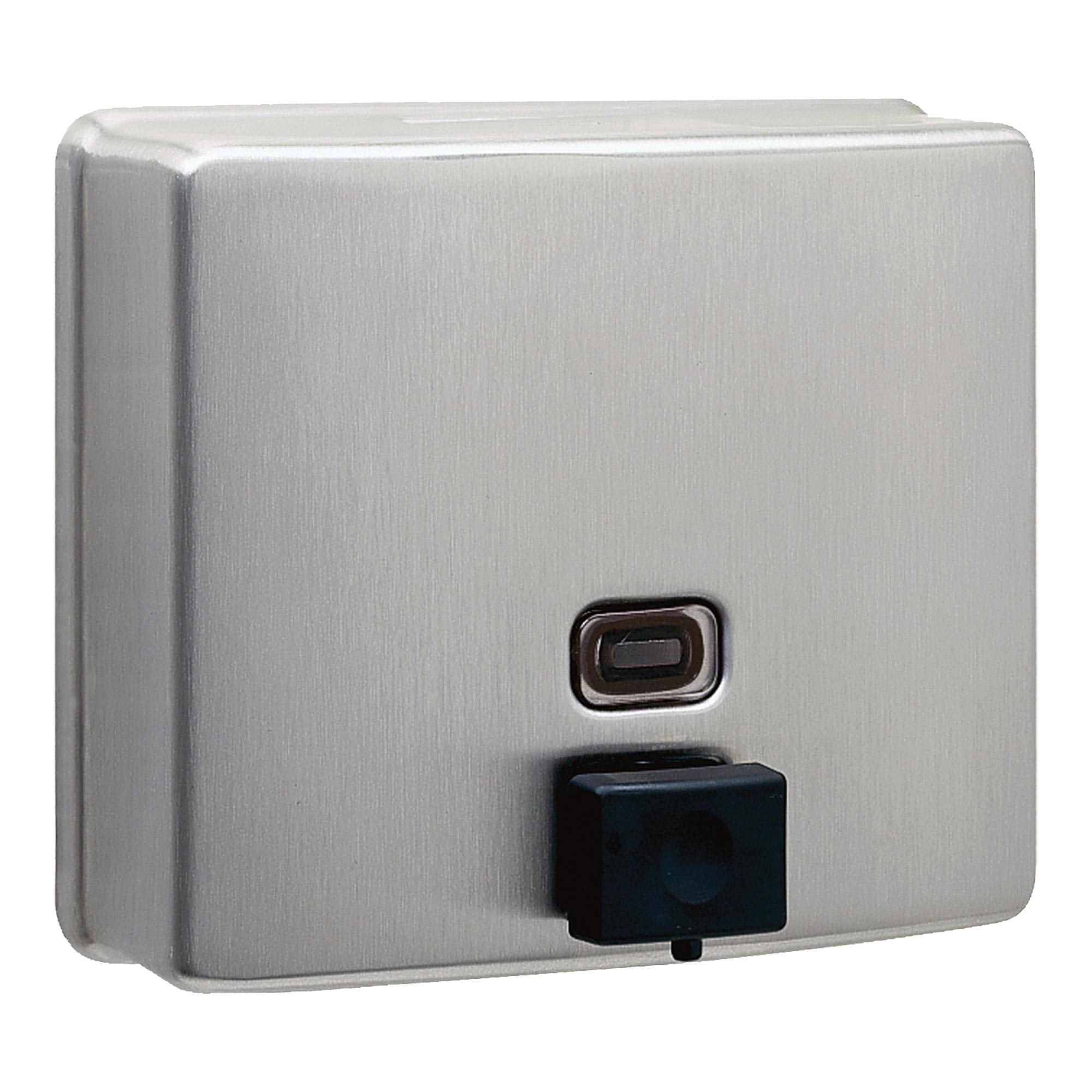 Bobrick B-4112 Contura Seifenspender 1200 ml aus Edelstahl 18/10, wandmontierter, vandalismussicherer Spender für Flüssigseife, Waschlotion und Seifencremes, Artikelnummer B-4112