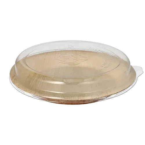 Starpak Teller, Palmblatt rund 500 ml Ø 23 cm, 5,3 cm mit transparentem rPET Deckel als nachhaltiges ToGo-Geschirr Kombipack von PAPSTAR, Art.-Nr. 88996