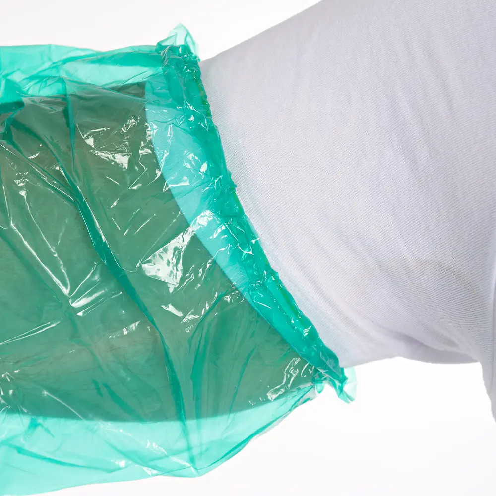 Hygostar Softline Long Plus LDPE-Handschuhe grün, extralange puderfreie Einmalhandschuhe aus LDPE für Reinigung, Gastronomie und Pflege, VE 2000 Stück
