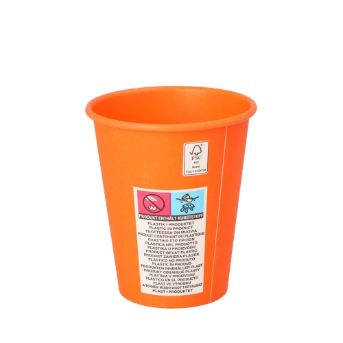 Starpak Trinkbecher, Pappe "To Go" 0,2 l Ø 8 cm, 9,2 cm orange, 20 x 50 Stück